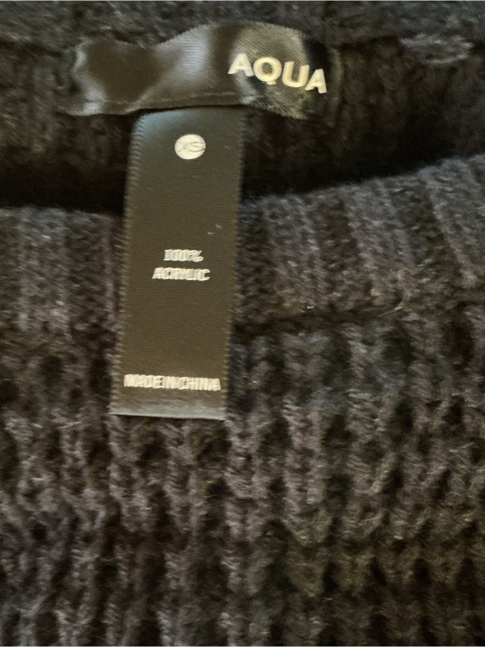 Aqua Black Cropped Waffle-Knit Crew Sweater with Silver Zippers - Picture 4 of 8